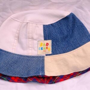 Reworked denim bucket hat by bad genes 🩵🤍